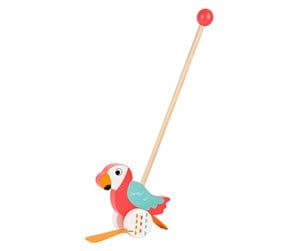 Babyleker - Small Foot - Wooden Push Figure Parrot Lori with Stick - 10475