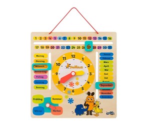 Treleker - Small Foot - Wooden Learning Board Watch Clock Mouse - German language - 10496