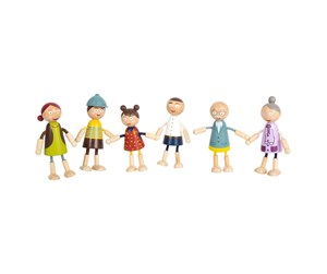 Treleker - Small Foot - Wooden Dollhouse Family Bendable 6pcs - 11804