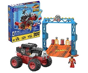 Byggesett - Hot Wheels MEGA Bone Shaker Crush Course Monster Truck Building Toy With 1 Figure (151 Pieces) - HKF87