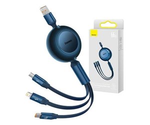 USB-hub - Baseus Bright Mirror 3 USB 3-in-1 cable for micro USB / USB-C / Lightning 66W / 2A 1.1m (Blue) USB-hub - USB 2.0 - 4 porter - Svart - CAMJ010103