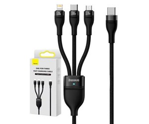 USB - Baseus 3in1 USB cable  Flash Series 2 USB-C + micro USB + Lightning 100W 1.5m (black) - CASS030201