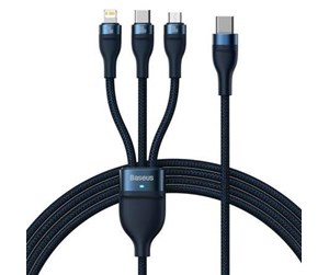 USB - Baseus 3in1 USB cable  Flash Series 2 USB-C + micro USB + Lightning 100W 1.5m (blue) - CASS030203