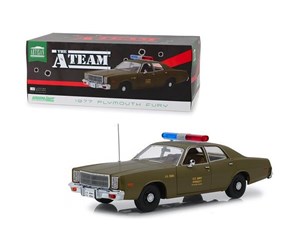 Modellbiler - Greenlight 1:18 Scale Diecast for 1977 Plymouth Fury US Army Police Model Car Army Green - 0819725024808