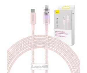 USB - Baseus Fast Charging cable  USB-A to Lightning Explorer Series 2m 20W (pink) - CATS010304