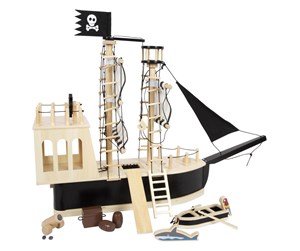 Treleker - Small Foot - Wooden Dollhouse Pirate Boat - 12411