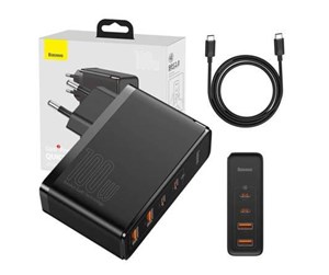 USB-hub - Baseus Travel Charger GaN2 Pro Quick 2x USB + 2x USB-C 100W EU (Black) USB-hub - 4 porter - Svart - CCGAN2P-L01