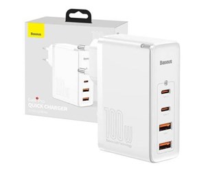 Mobil - Adaptere og ladere - Baseus Travel Charger  GaN2 Pro Quick 2x USB + 2x USB-C 100W EU (white) - CCGAN2P-L02