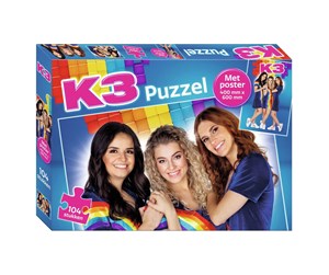 Puslespill - Studio 100 K3 Puzzle with Poster 104pcs. Gulv - MEK3B2000240