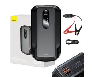 Nødlader - Baseus Powerbank / Super Energy Max Car Jump Starter 20000mAh 2000A USB (Black) Nødlader - Svart - 20000 mAh - CGNL020001