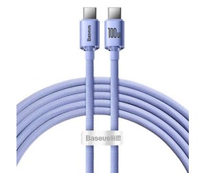 USB - Baseus Crystal Shine cable USB-C to USB-C 100W 2m (purple) - CAJY000705