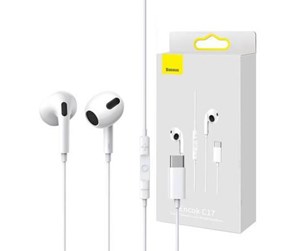 Hodetelefoner - Baseus Encok C17 Earphones (white) - NGCR010002