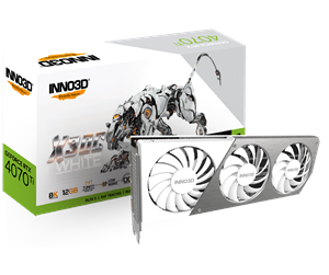 Grafikkort - Inno3D GeForce RTX 4070 Ti X3 OC White - 12GB GDDR6X RAM - Grafikkort - N407T3-126XX-186148W