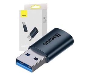 USB-hub - Baseus Ingenuity USB-A to USB-C adapter OTG (blue) USB-hub - USB 3.0 - 1 - Blå - ZJJQ000103