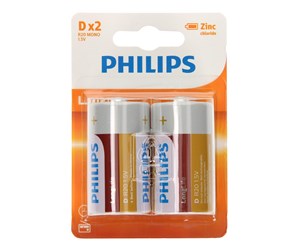 Batteri - Philips Longlife Battery Zinc D/R20 2pcs. - 1004