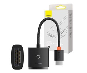 Skjermkabel - Baseus Lite Series HDMI to VGA adapter with audio (black) - WKQX010101