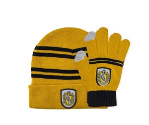 Reklameartikler - Harry Potter - HP Beanie/Gloves Hufflepuff Adult set EU - Beanie - 4895205606692