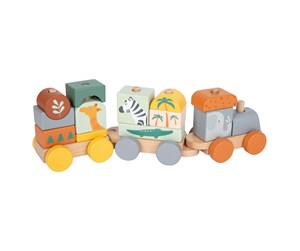 Treleker - Small Foot - Wooden Stacking Blocks Train Safari - 11698