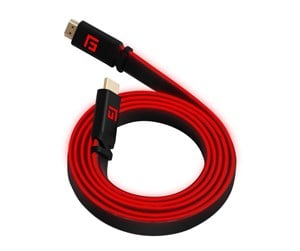 Skjermkabel - Floating Grip 3M HIGH-SPEED LED HDMI CABLE V2.1 - RED - FG-HDMILED-300-RED