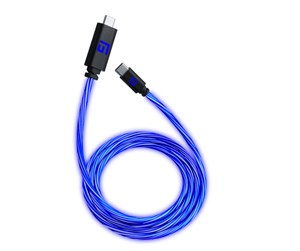 USB - Floating Grip 3M USB-C/USB-C CABLE WITH LED LIGHT - BLUE - FG-USBLED-C-C-300-BLUE