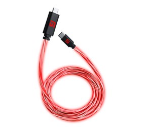 USB - Floating Grip 3M USB-C/USB-C CABLE WITH LED LIGHT - RED - FG-USBLED-C-C-300-RED