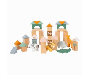 Treleker - Small Foot - Wooden Building Blocks Safari 50dlg. - 11699