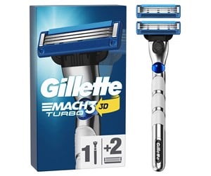 Barberingsutstyr - Gillette Mach3 Turbo 3D Razor handle + 2 blades - 7702018514472