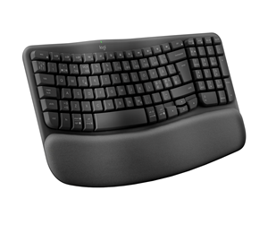 Tastatur - Logitech Wave Keys for Business - Graphite - ND - Ergonomisk tastatur - Nordisk - Svart - 920-012332