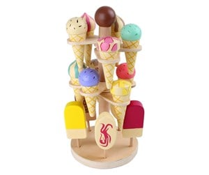 Rollelek - Small Foot - Wooden Play Food Ice Creams on Movable Ice Cream Stand 16dlg. - 1248