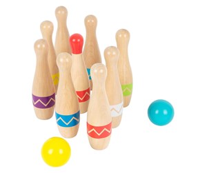 Utendørsleker - Small Foot - Wooden Bowling Game with Zigzag Pattern 11 pcs. - 11912