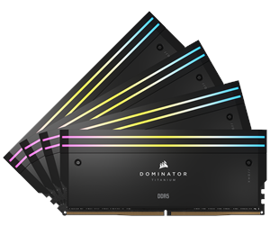 RAM - Corsair Dominator Titanium DDR5-6000 - 64GB - CL36 - Quad Channel (4 pcs) - Intel XMP - Svart med RGB - CMP64GX5M4B6000C36