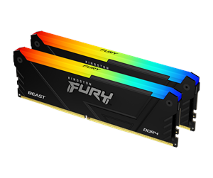 RAM - Kingston FURY Beast RGB DDR4-2666 C16 DC - 16GB - KF426C16BB2AK2/16