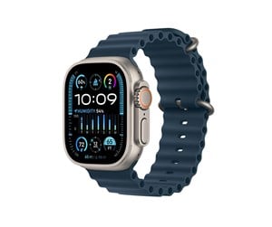 Smartklokke, Smartwatch & Sportsklokke - Apple Watch Ultra 2 GPS + Cellular 49mm - Titanium Case with Blue Ocean Band - MREG3DH/A