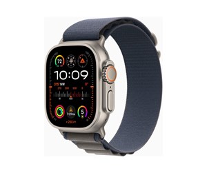 Smartklokke, Smartwatch & Sportsklokke - Apple Watch Ultra 2 GPS + Cellular 49mm - Titanium Case with Blue Alpine Loop - Small - MREK3DH/A