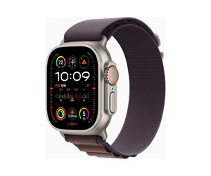 Smartklokke, Smartwatch & Sportsklokke - Apple Watch Ultra 2 GPS + Cellular 49mm - Titanium Case with Indigo Alpine Loop - Small - MRER3DH/A