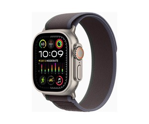 Smartklokke, Smartwatch & Sportsklokke - Apple Watch Ultra 2 GPS + Cellular 49mm - Titanium Case with Blue/Black Trail Loop - S/M - MRF53DH/A