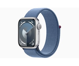 Smartklokke, Smartwatch & Sportsklokke - Apple Watch Series 9 GPS 41mm - Silver Aluminium Case with Winter Blue Sport Loop - MR923DH/A