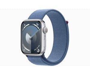 Smartklokke, Smartwatch & Sportsklokke - Apple Watch Series 9 GPS 45mm - Silver Aluminium Case with Winter Blue Sport Loop - MR9F3DH/A