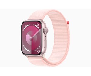 Smartklokke, Smartwatch & Sportsklokke - Apple Watch Series 9 GPS 45mm - Pink Aluminium Case with Light Pink Sport Loop - MR9J3DH/A