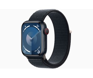 Smartklokke, Smartwatch & Sportsklokke - Apple Watch Series 9 GPS + Cellular 41mm - Midnight Aluminium Case with Midnight Sport Loop - MRHU3DH/A