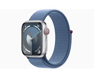 Smartklokke, Smartwatch & Sportsklokke - Apple Watch Series 9 GPS + Cellular 41mm - Silver Aluminium Case with Winter Blue Sport Loop - MRHX3DH/A