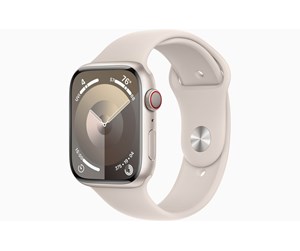 Smartklokke, Smartwatch & Sportsklokke - Apple Watch Series 9 GPS + Cellular 45mm - Starlight Aluminium Case with Starlight Sport Band - M/L - MRM93DH/A