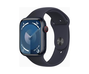 Smartklokke, Smartwatch & Sportsklokke - Apple Watch Series 9 GPS + Cellular 45mm - Midnight Aluminium Case with Midnight Sport Band - S/M - MRMC3DH/A