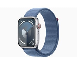 Smartklokke, Smartwatch & Sportsklokke - Apple Watch Series 9 GPS + Cellular 45mm - Silver Aluminium Case with Winter Blue Sport Loop - MRMJ3DH/A