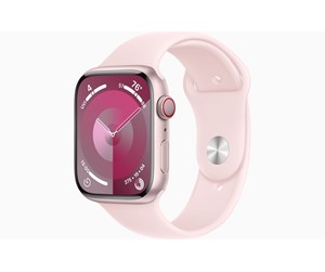 Smartklokke, Smartwatch & Sportsklokke - Apple Watch Series 9 GPS + Cellular 45mm - Pink Aluminium Case with Light Pink Sport Band - M/L - MRML3DH/A