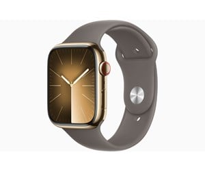 Smartklokke, Smartwatch & Sportsklokke - Apple Watch Series 9 GPS + Cellular 45mm - Gold Stainless Steel Case with Clay Sport Band - S/M - MRMR3DH/A