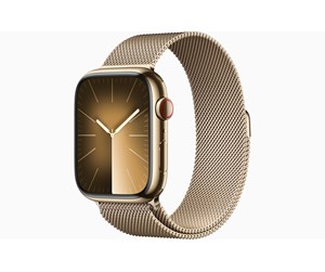 Smartklokke, Smartwatch & Sportsklokke - Apple Watch Series 9 GPS + Cellular 45mm - Gold Stainless Steel Case with Gold Milanese Loop - MRMU3DH/A