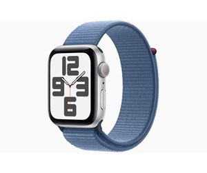 Smartklokke, Smartwatch & Sportsklokke - Apple Watch SE GPS 44mm - Silver Aluminium Case with Winter Blue Sport Loop - MREF3DH/A