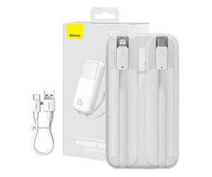 Nødlader - Baseus Powerbank Comet 10000mAh 22.5W (white) Nødlader - Hvit - 10000 mAh - PPMD020002