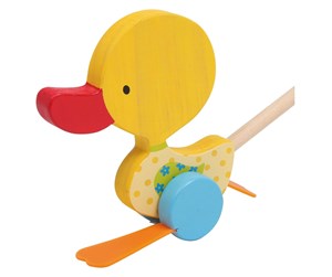 Babyleker - Small Foot - Wooden Push Figure Duck Tina with Stick - 3357